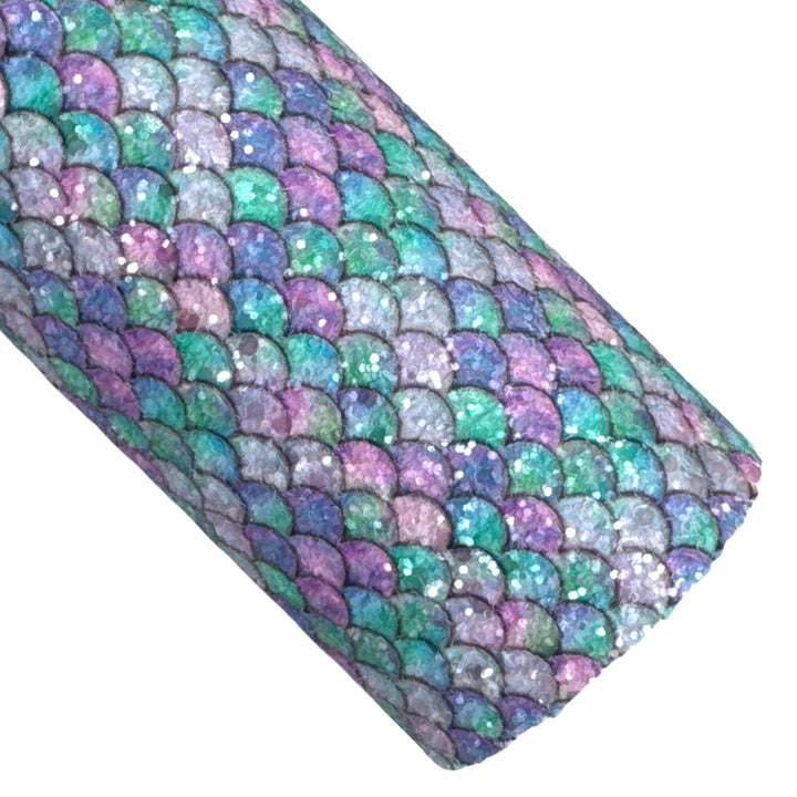 Blue Mermaid Tails Chunky Glitter Leatherette