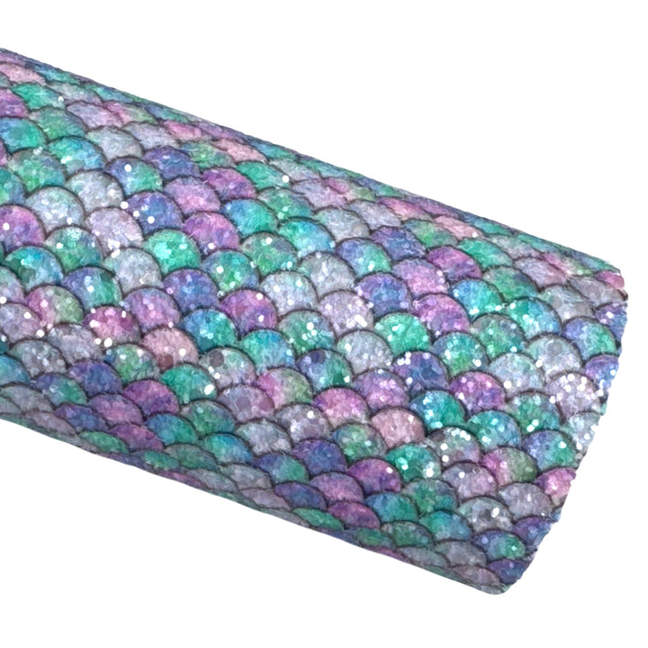 Blue Mermaid Tails Chunky Glitter Leatherette