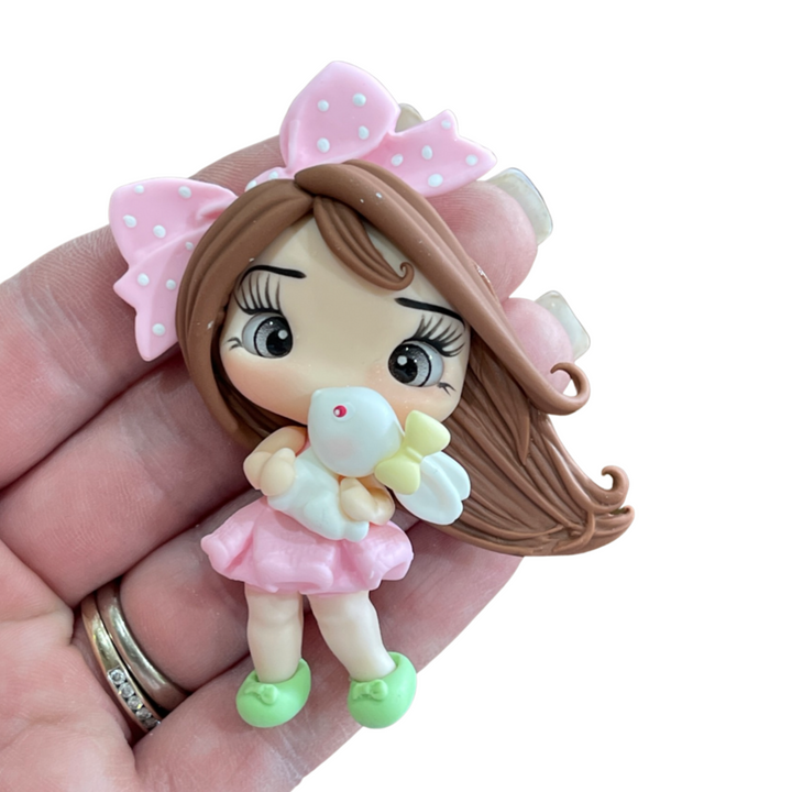 Easter Girls Bow Clay Embellishments - Choice of 2 colours