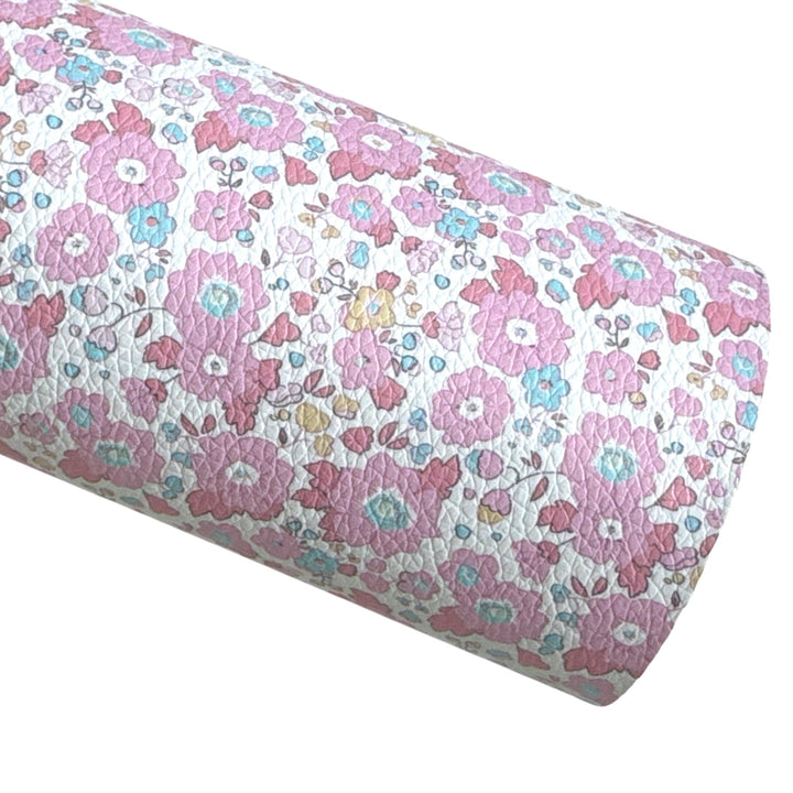 Pink Floral Faux Leatherette