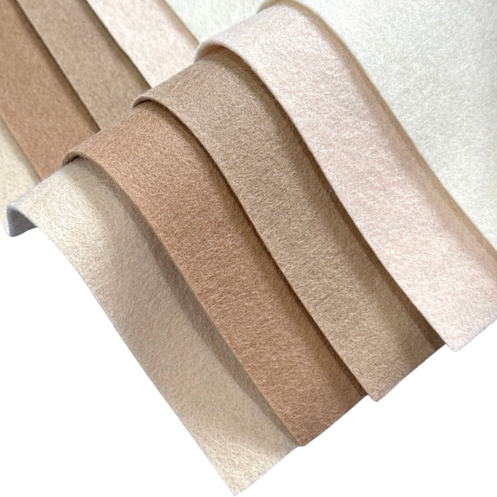 The Neutrals Merino 5 Sheet Wool Felt Bundle