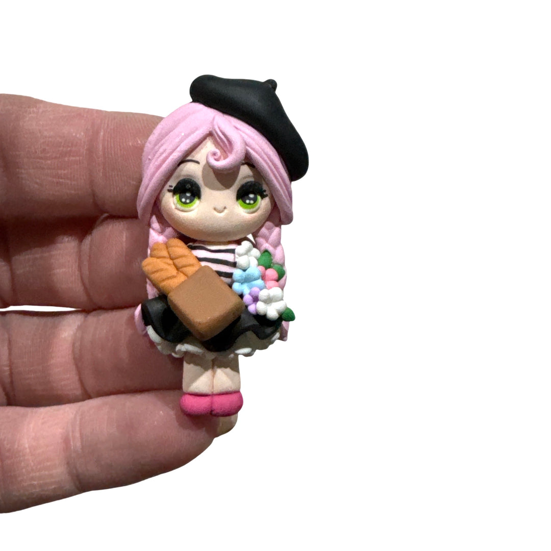 French Baguettes Girl Bow Clay Temptress Maker - When in Paris Series