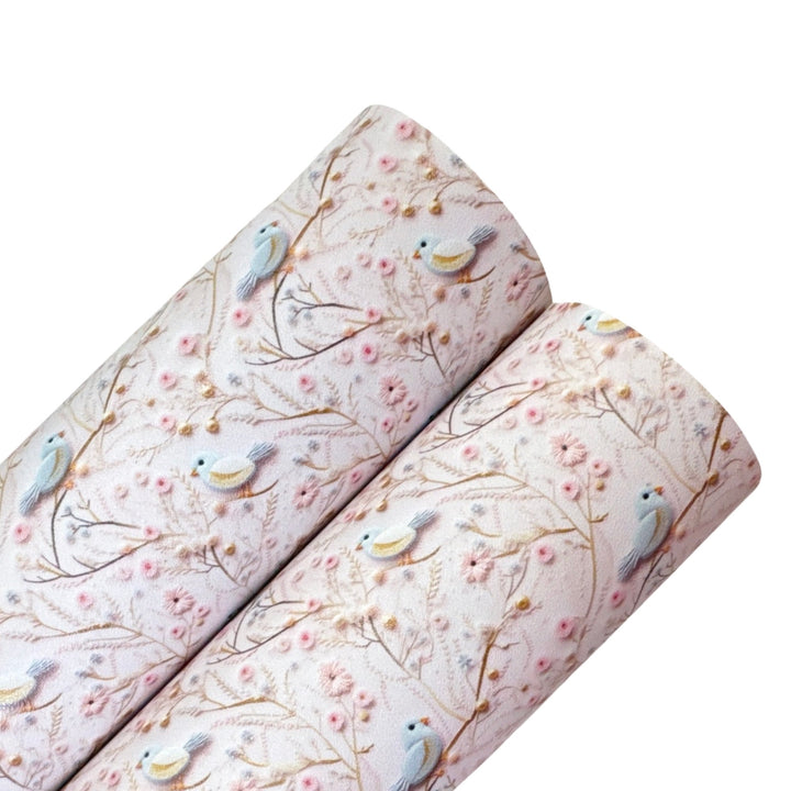 Songbird Floral Faux Leatherette - Custom Print