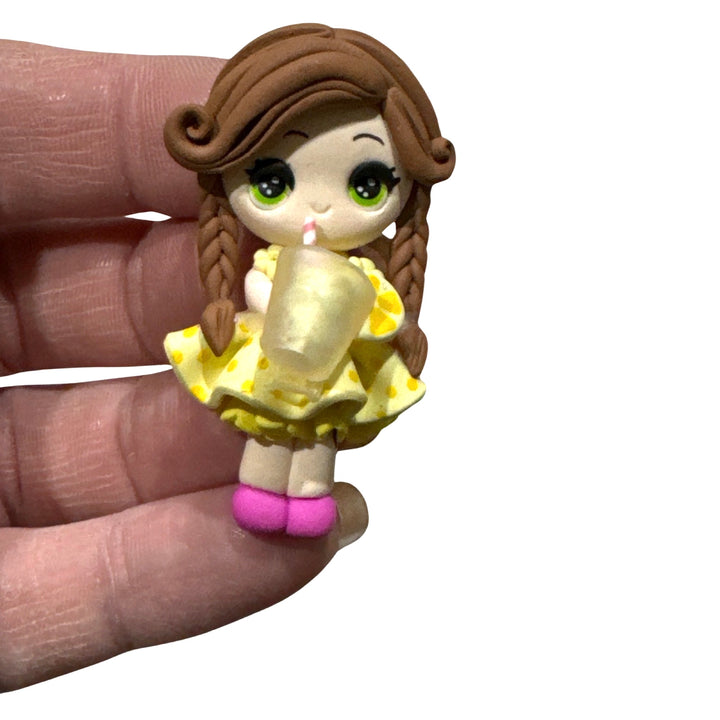 Brunette Plaits Lemonade Girl Bow Clay Temptress Maker