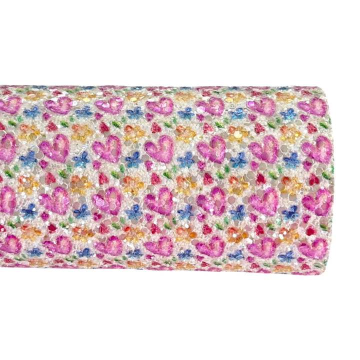 Hearts & Blooms Chunky Glitter Leather