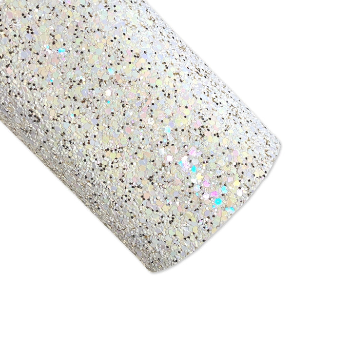 White Angel Sparkle Chunky Glitter Leather