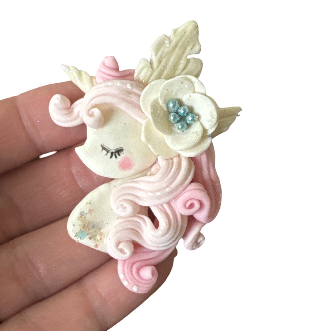 Pink Unicorn Butterfly Bow Clays