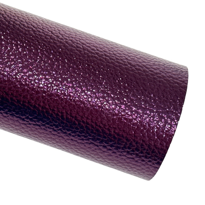 Purple Matte Metallic Embossed Faux Leatherette Fabric Sheets