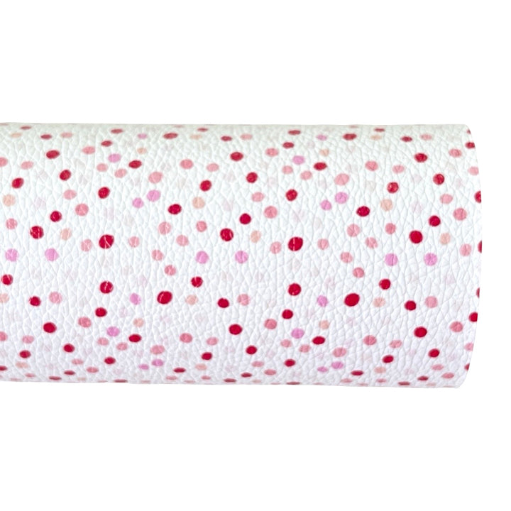Pink Red Spots Leatherette