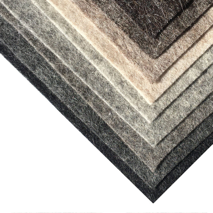 1mm Heather Ecru Medium Brown Merino Wool Felt 8 x 11" Sheet - No. G-1