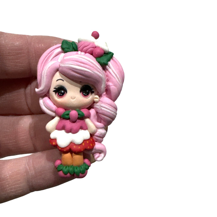 Pink Strawberry Girl Bow Clay from Temptress Maker