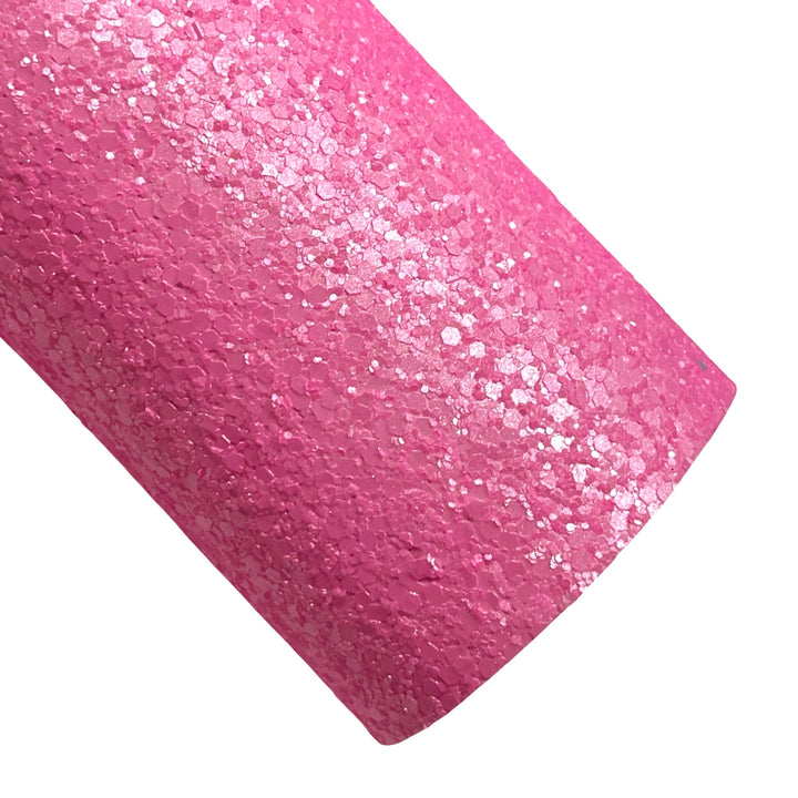 Glitter Flakes Hot Pink Chunky Glitter Leather