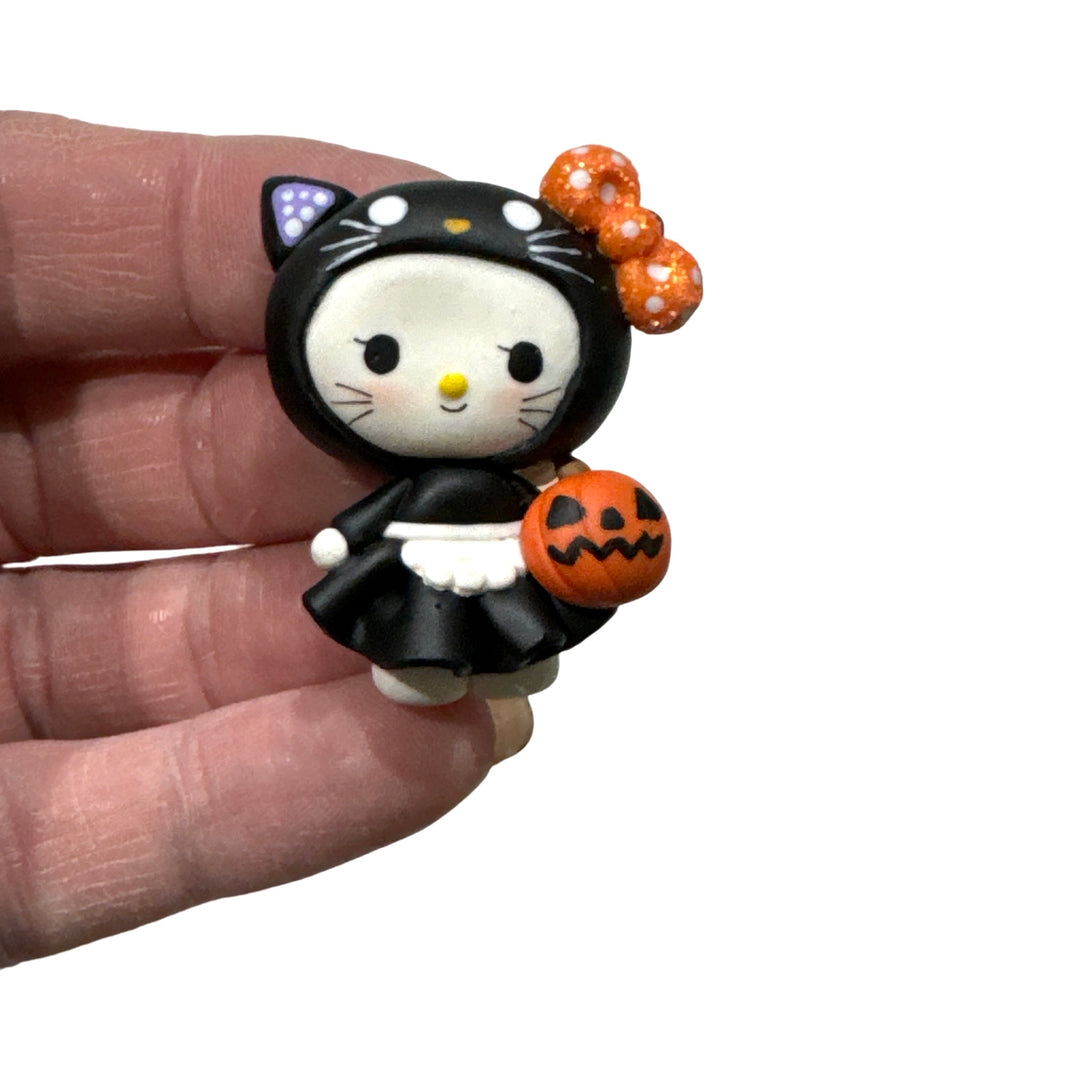 Halloween Kitty Pumpkin Bow Clay Temptress Maker
