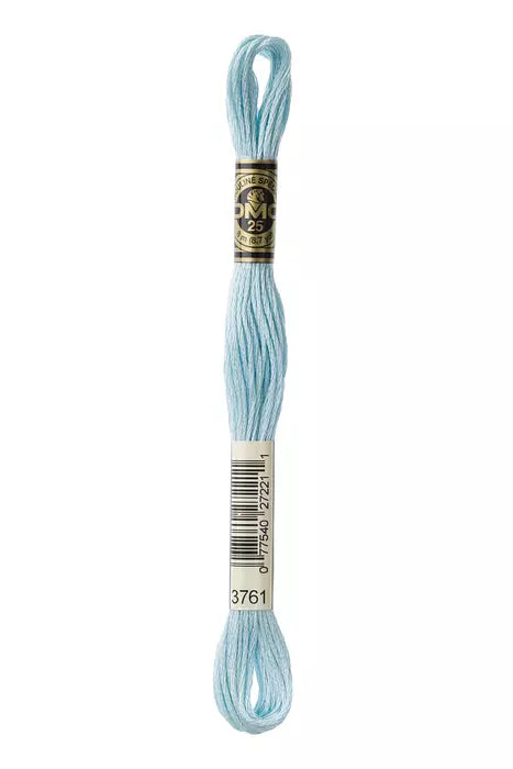 DMC Stranded Cotton Threads No. 3761 Aquamarine Blue (Match to Celeste Wool Felt)
