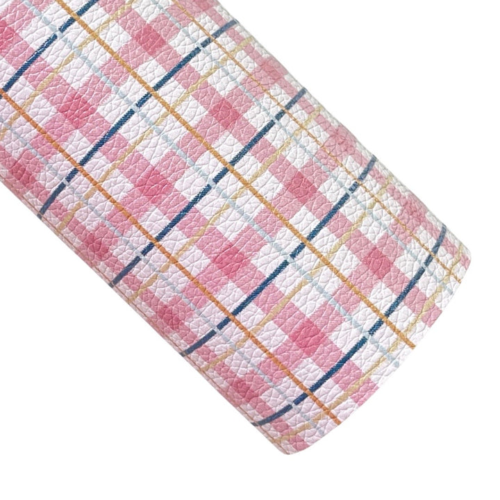 Pink Plaid Faux Leatherette