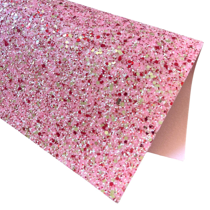 Pink Red and Gold Chunky Glitter