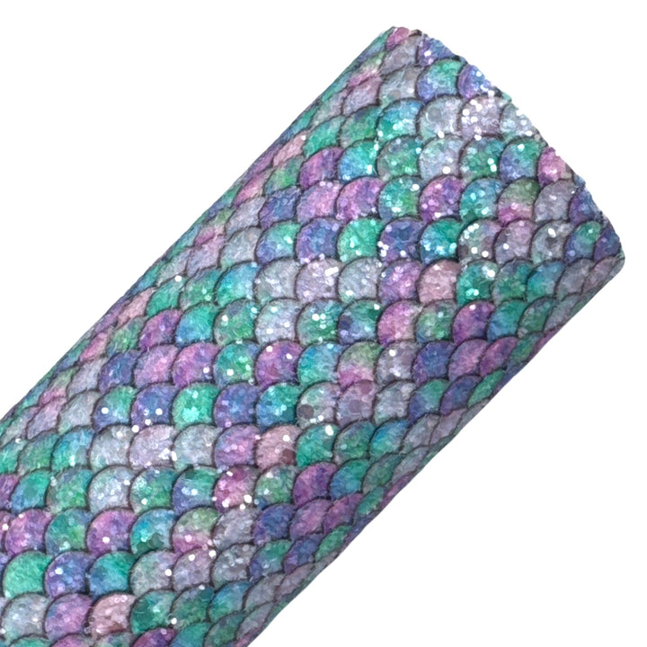 Blue Mermaid Tails Chunky Glitter Leatherette