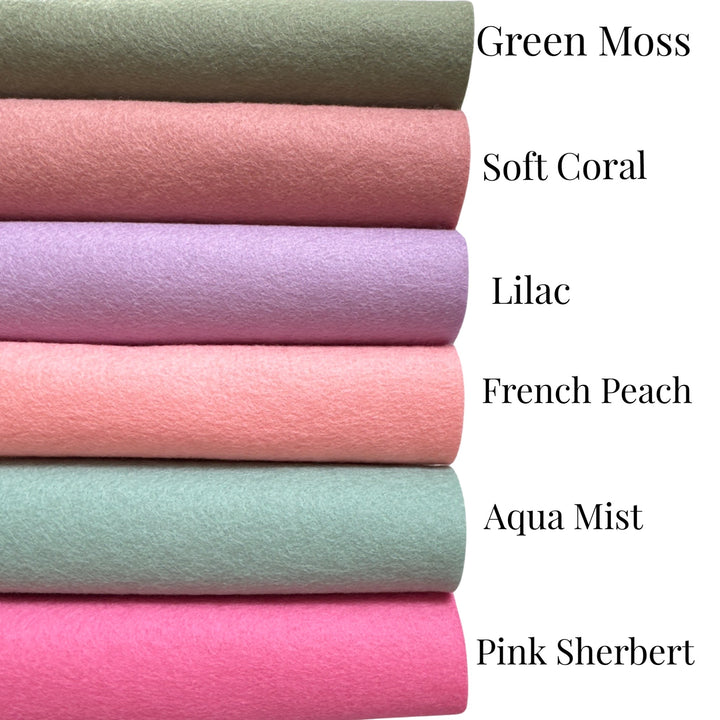 Pure Merino Wool Felt Bundle - 6 sheets