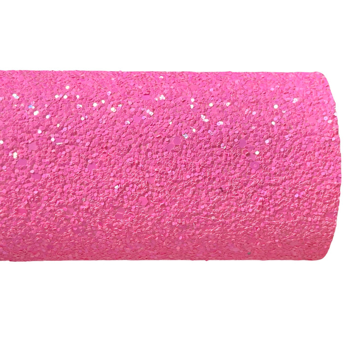 Toile à grosses paillettes rose fluo