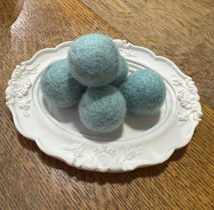100% Wool Felt Balls 2cm 3/4” ~ Aqua Mist - Choose Quantity