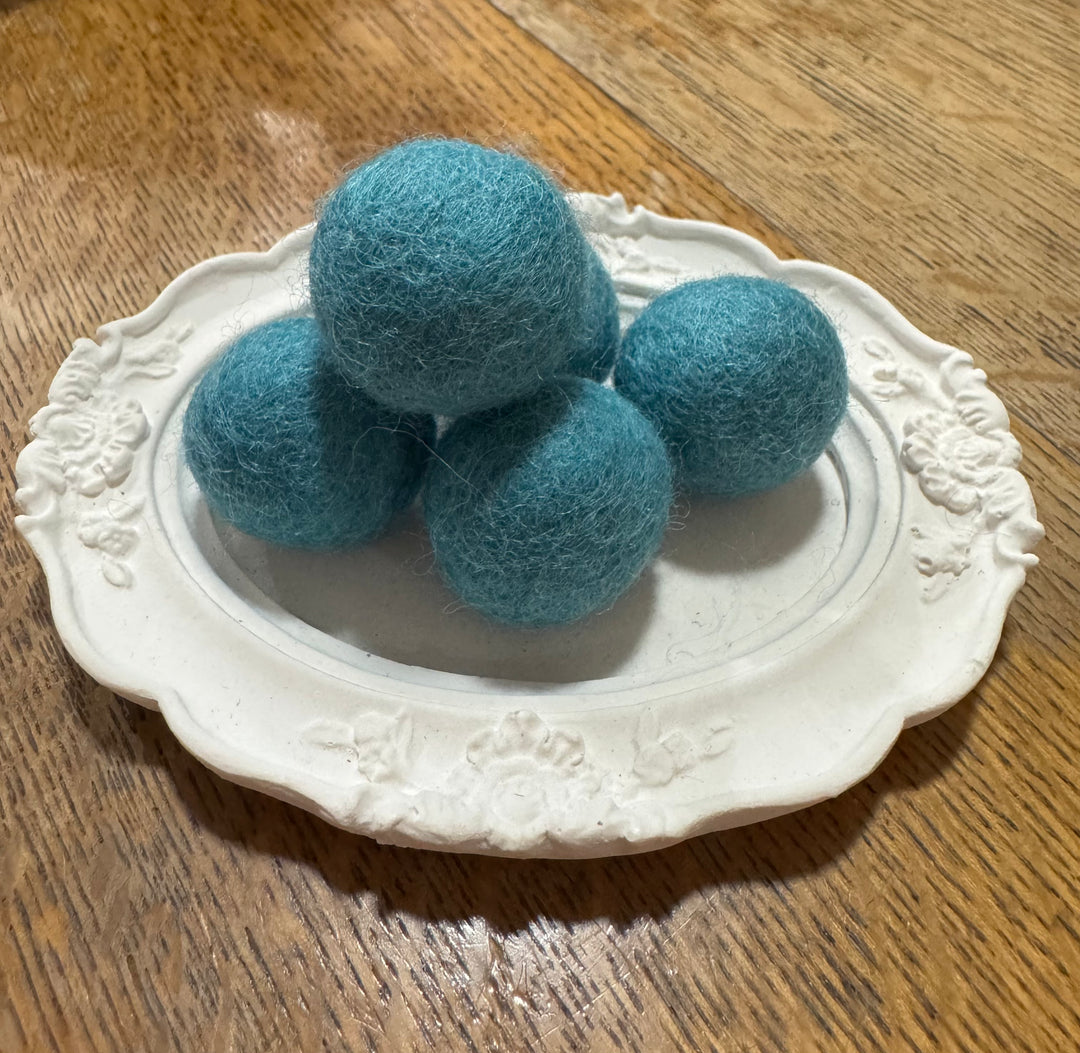 100% Wool Felt Balls 2cm 3/4” ~ Teal - Choose Quantity