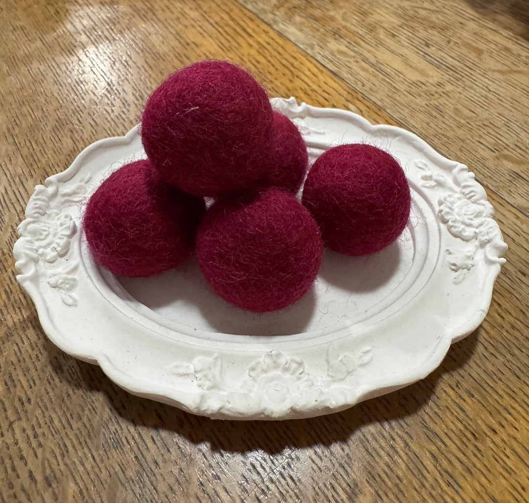 100% Wool Felt Balls 2cm 3/4” ~ Magenta Berry