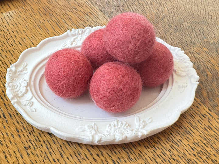 100% Wool Felt Balls 2cm 3/4” ~ Dark Pink