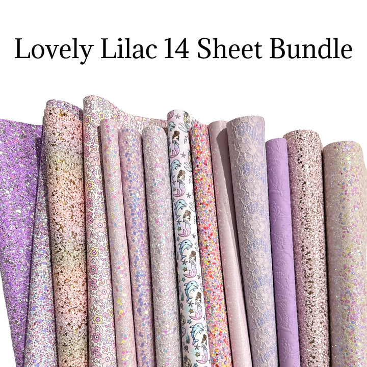 Lovely Lilac Glitter Leather 14 Sheet Bundle