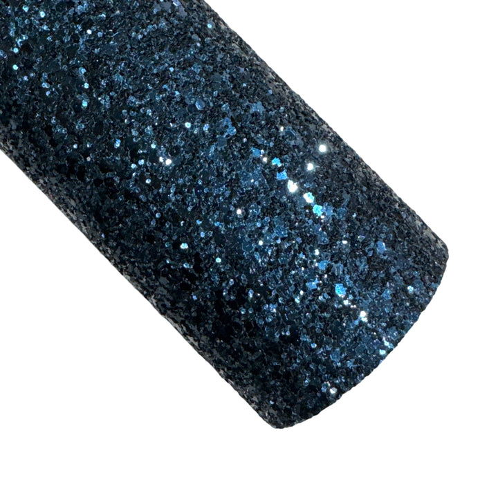Petrol Blue Glam Chunky Glitter Leather