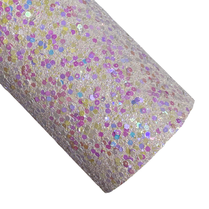 Purple Rainbow Sprinkles Chunky Glitter Leather