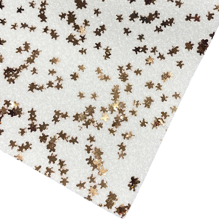 Gingerbread Men White Chunky Glitter