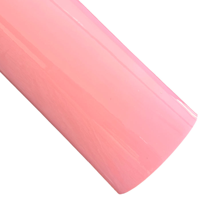 Feuille A4 en cuir verni rose clair, similicuir PU lisse et brillant - 0,75 mm