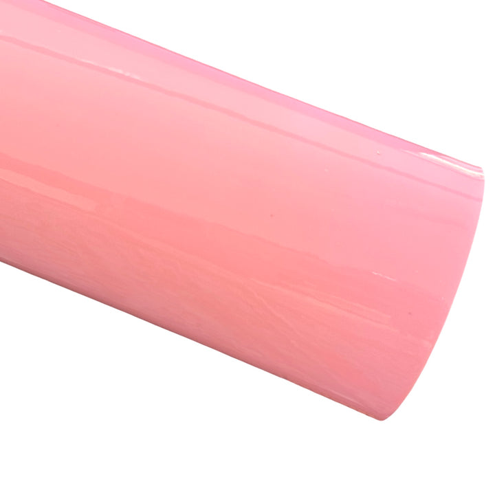 Feuille A4 en cuir verni rose clair, similicuir PU lisse et brillant - 0,75 mm