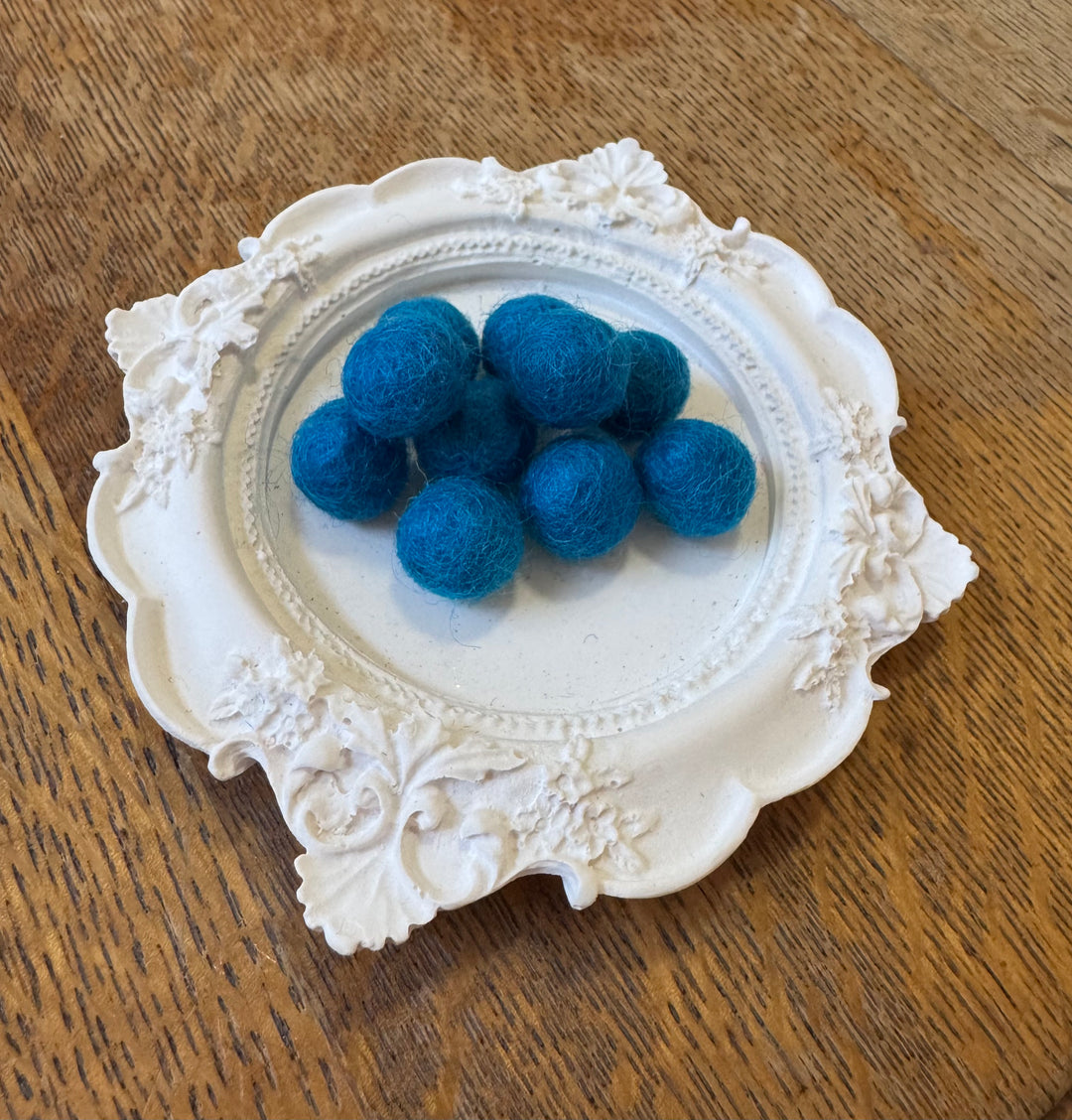 100% Wool Felt Balls 1cm 3/8” ~ Azure