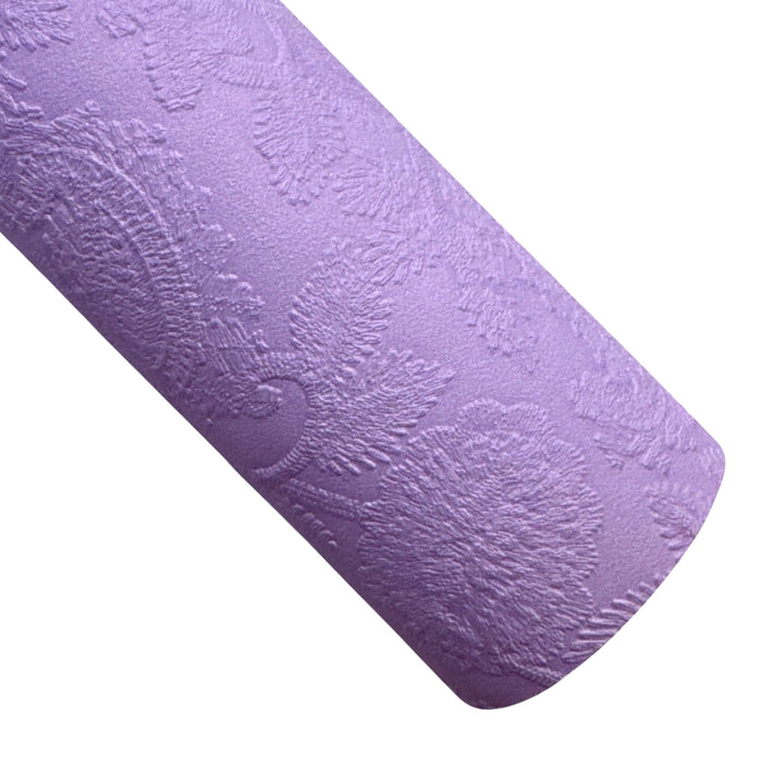 Light Purple Embossed Floral Filigree Leatherette