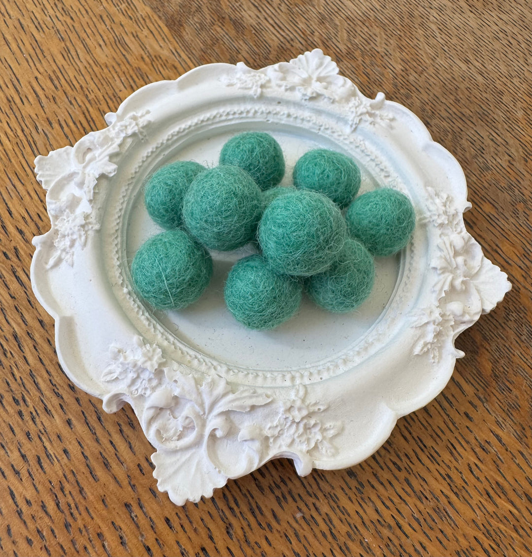 100% Wool Felt Balls 1cm 3/8” ~ Aquamarine