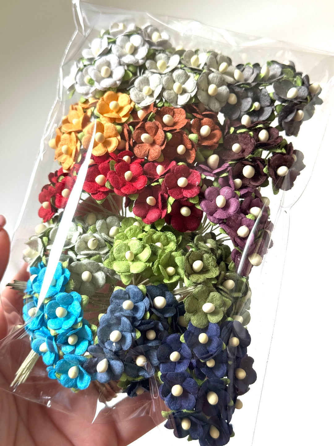 150 Pack 15mm Sweetheart Blossoms Mulberry Paper Flowers - Bulk 150 Mixed