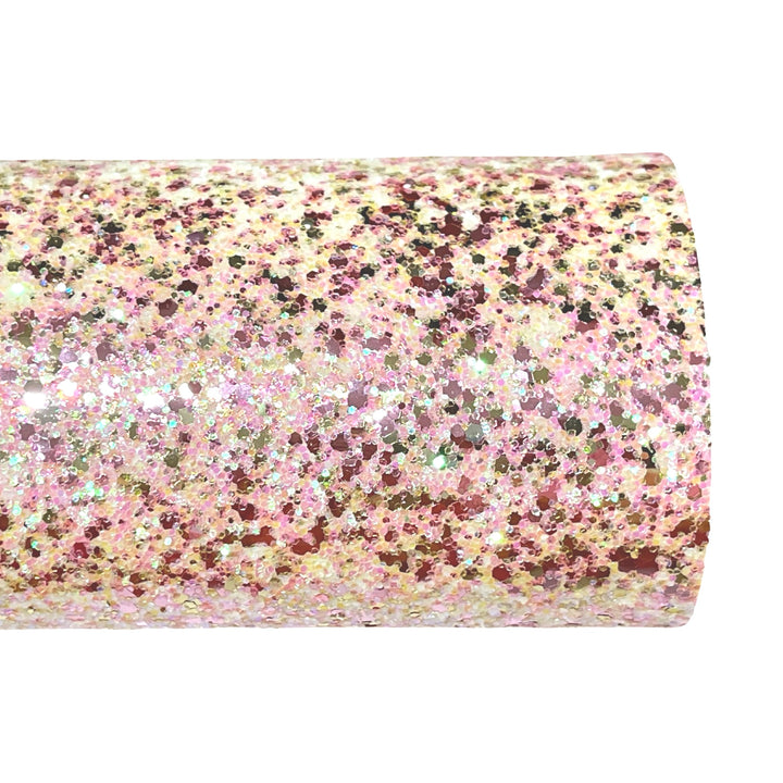 Pink White Smooch Chunky Glitter Leather