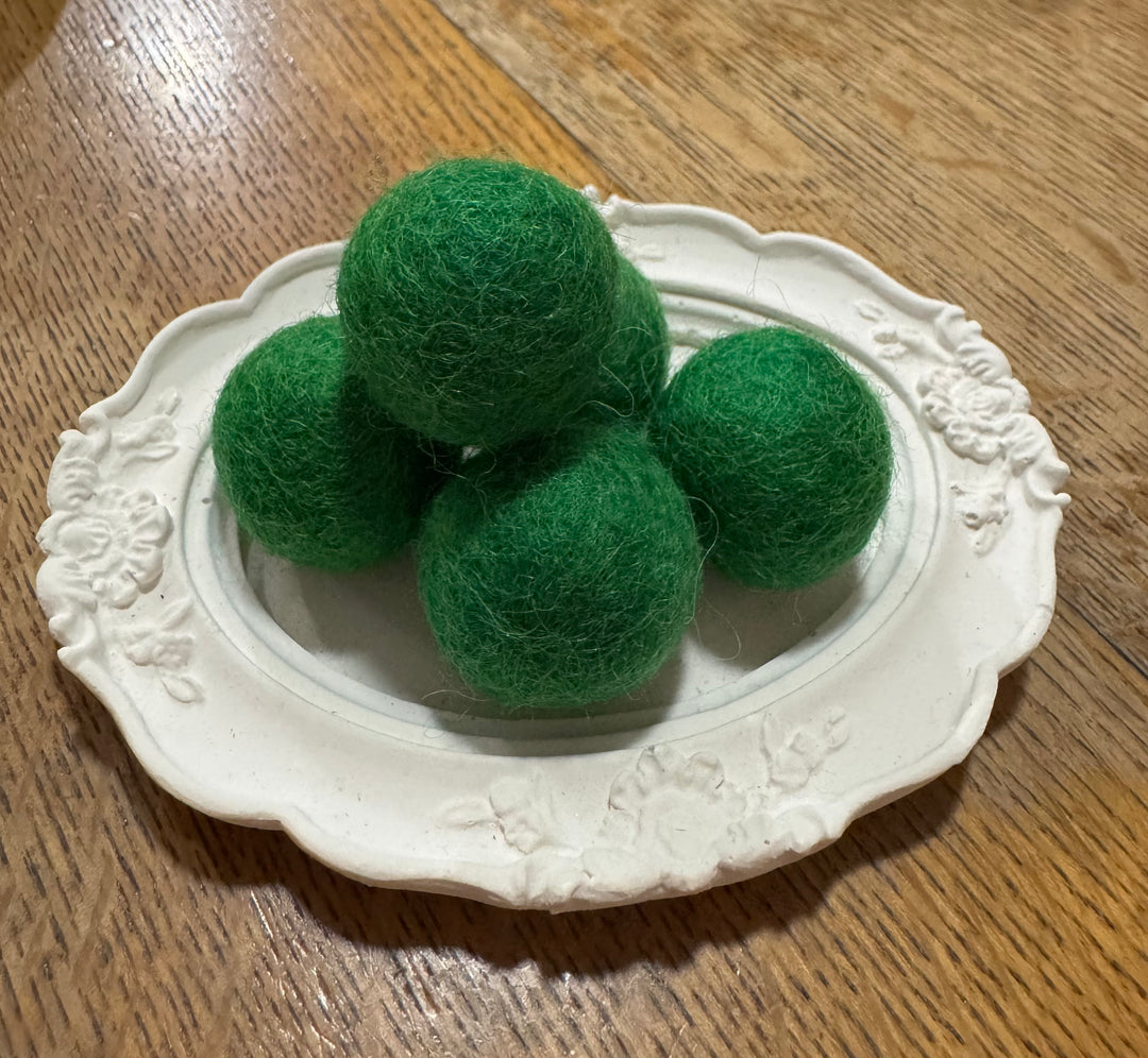100% Wool Felt Balls 2cm 3/4” ~ Green