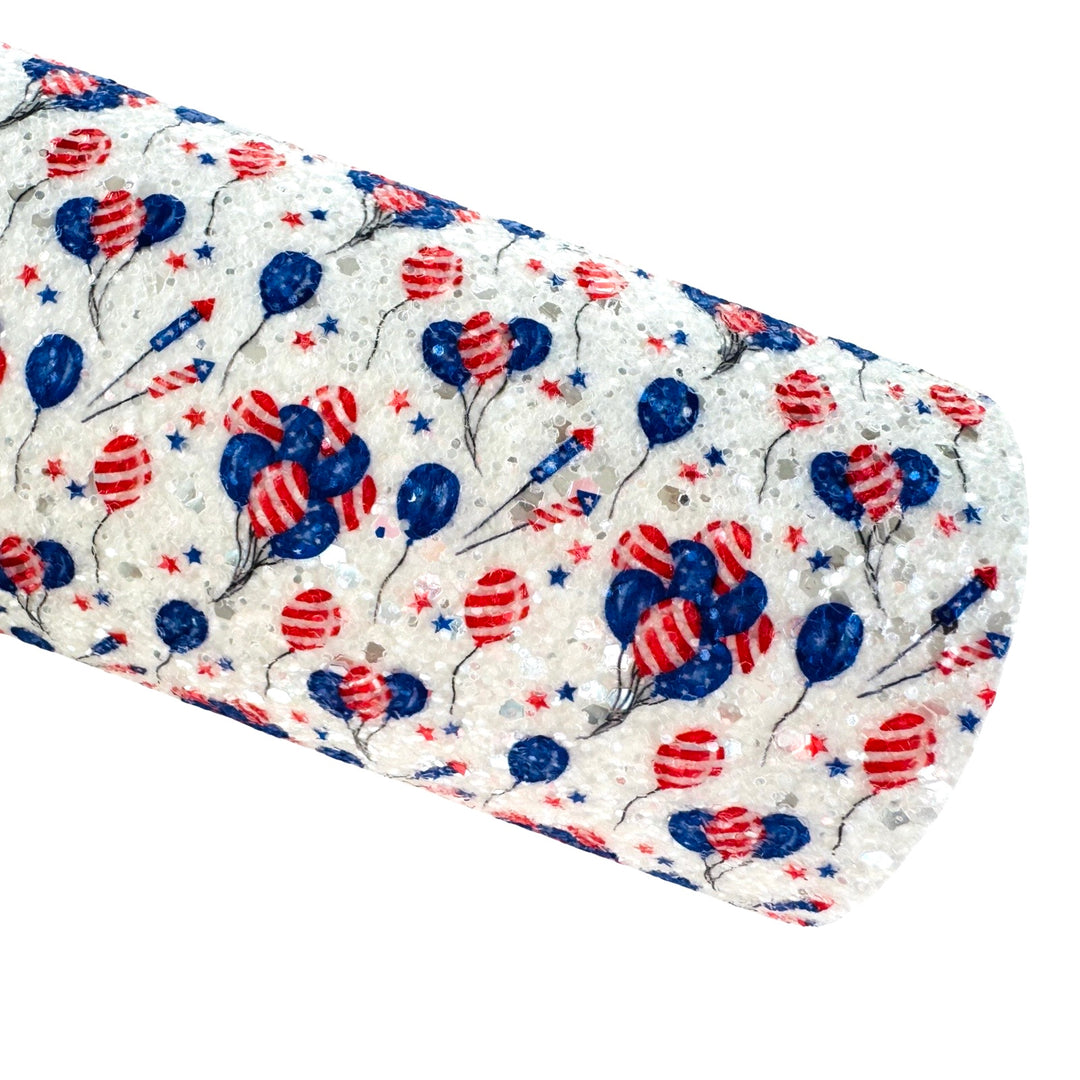 Forth of July Chunky Glitter Leather