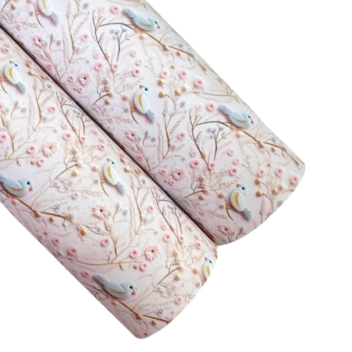 Songbird Floral Faux Leatherette - Custom Print