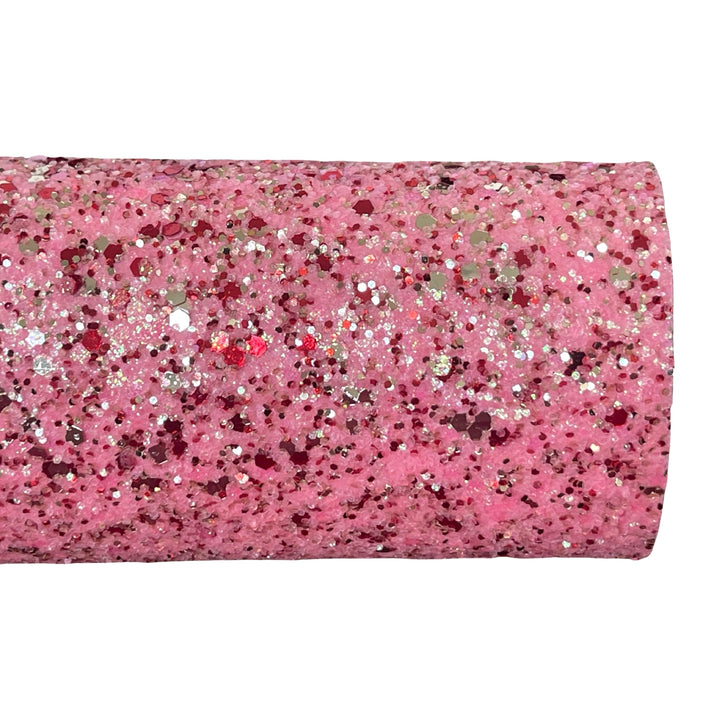 Pink Red and Gold Chunky Glitter