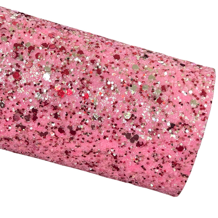 Pink Red and Gold Chunky Glitter