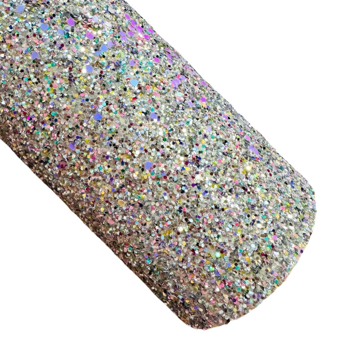 Feuille de tissu à grosses paillettes Silver Candy Bomb