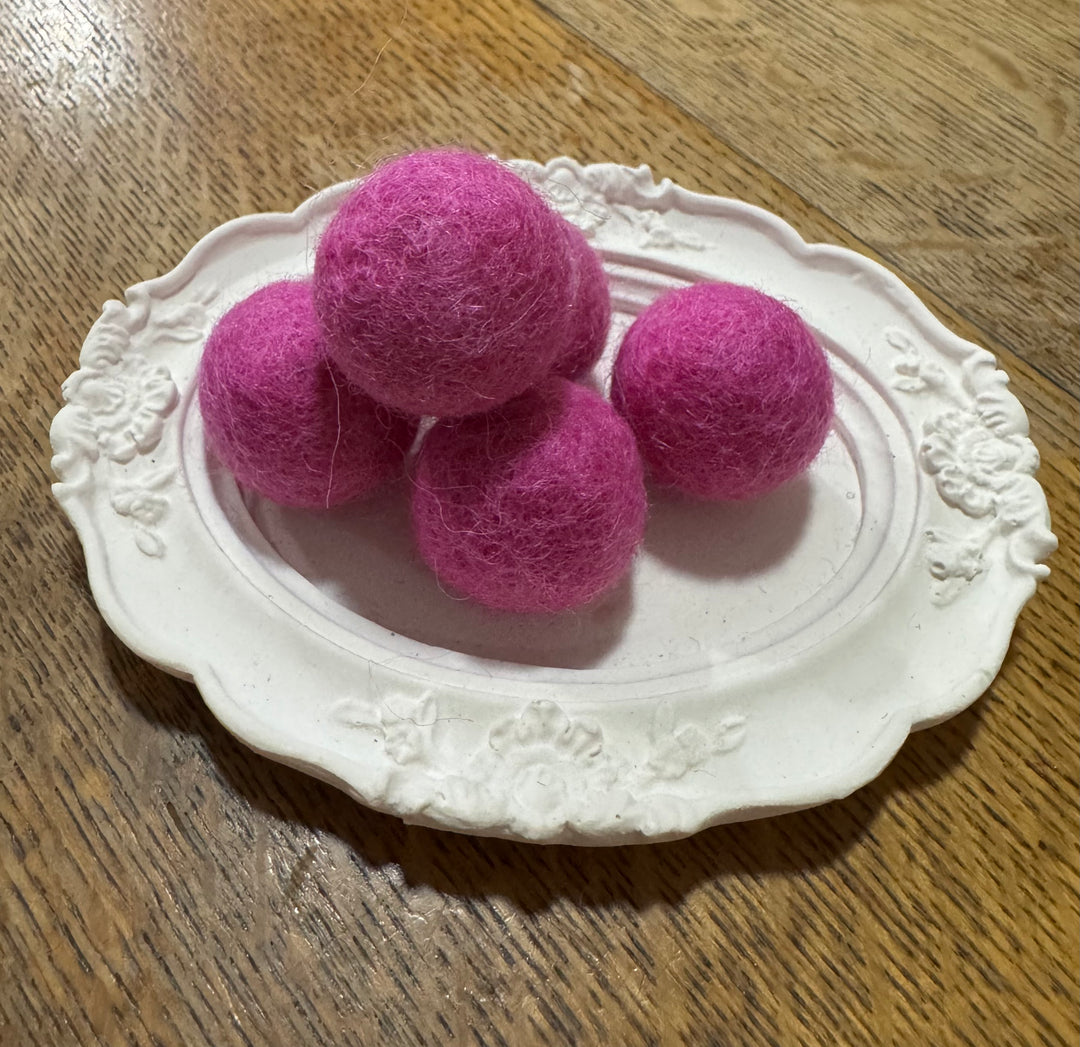 100% Wool Felt Balls 2cm 3/4” ~ Raspberry Jam
