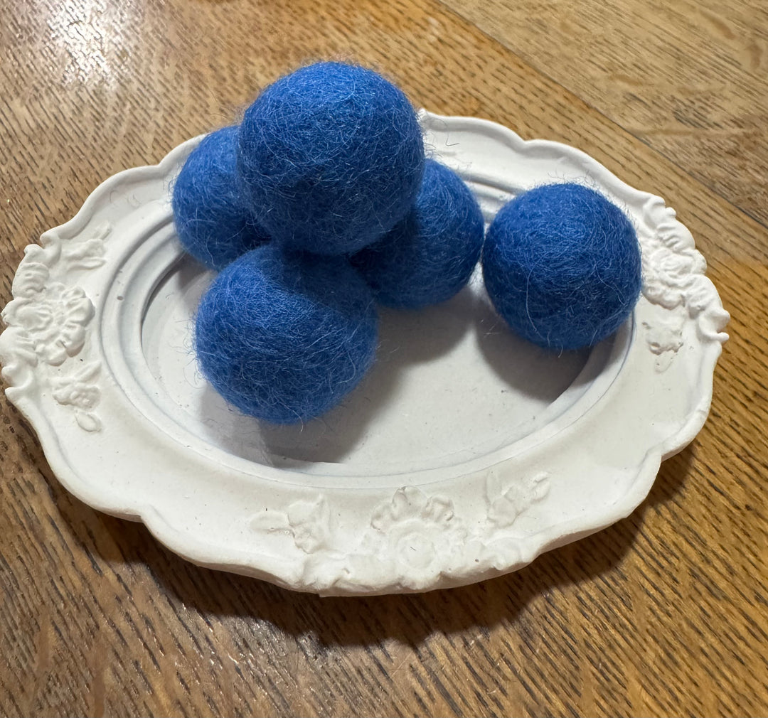 100% Wool Felt Balls 2cm 3/4” ~ Blue Jeans