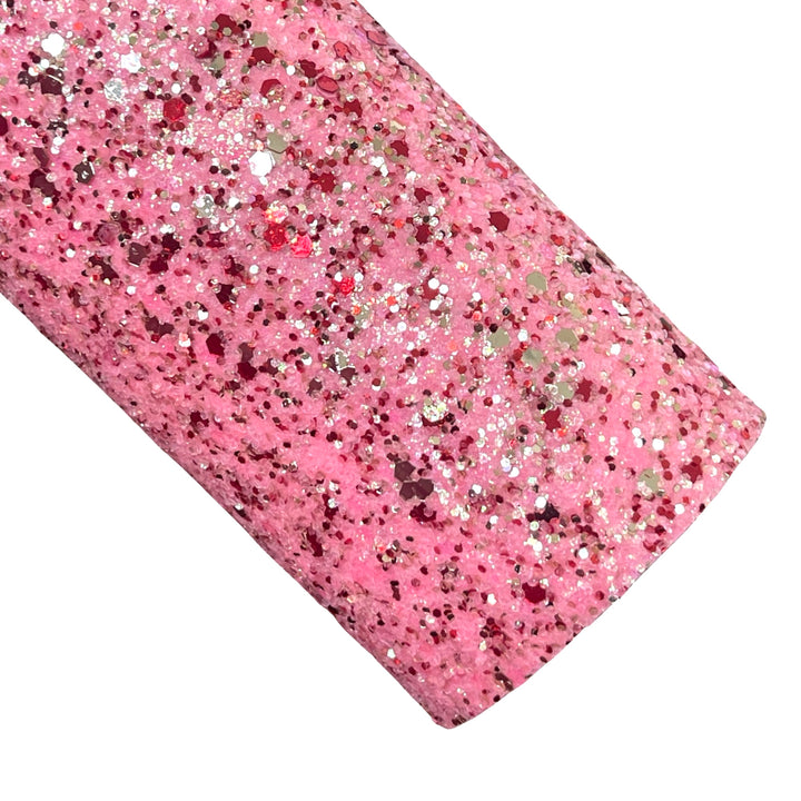 Pink Red and Gold Chunky Glitter