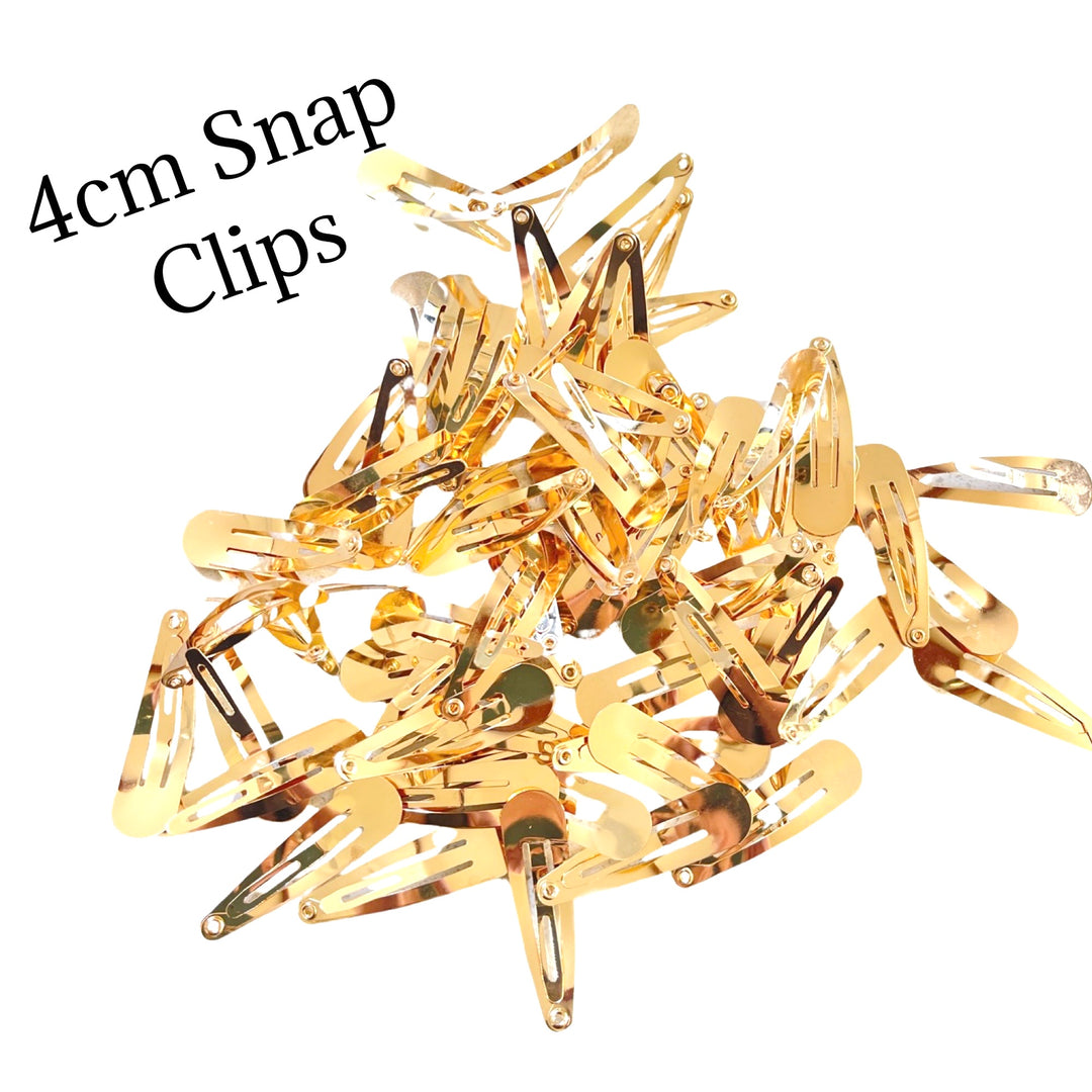 Clips à pression en forme de larme dorée de 4 cm