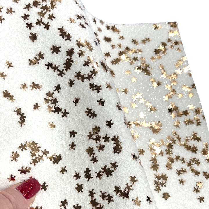 Gingerbread Men White Chunky Glitter