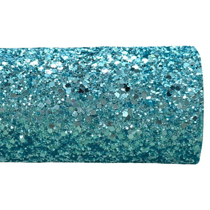 Light Aqua Glam Chunky Glitter Leather